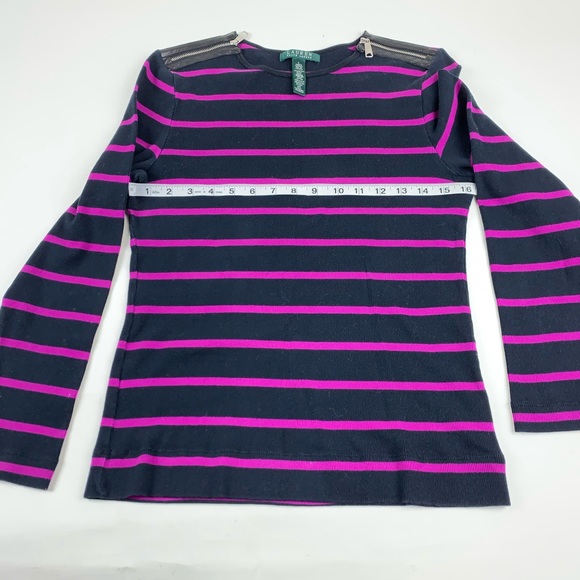 Ralph Lauren-Long Sleeves blouse- BlackPink-Large - Picture 3 of 6